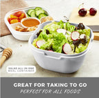 Salad All-In-One Meal Containers | Gray | Washable & Reusable