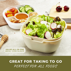 Salad All-In-One Meal Containers | Green | Washable & Reusable