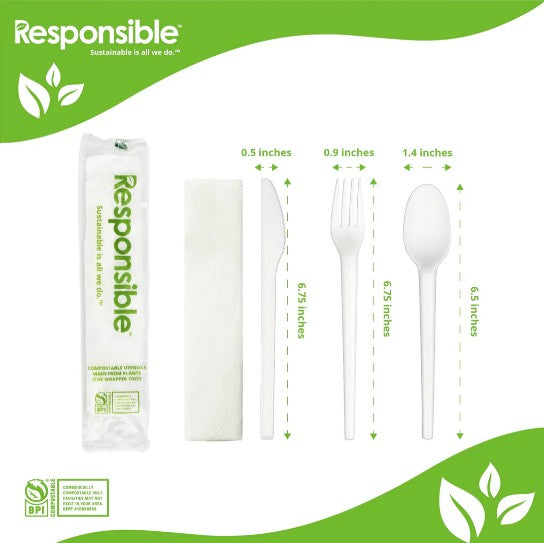 Compostable Cutlery Place Setting | Responsible Products®