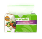 Resealable Quart Size Zipper Storage Bags | Compostable