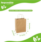 8.1"x10.6"x4.5" Kraft Paper Shopping Bags w/ Handles | Tempo