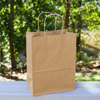 8.1"x10.6"x4.5" Kraft Paper Shopping Bags w/ Handles | Tempo