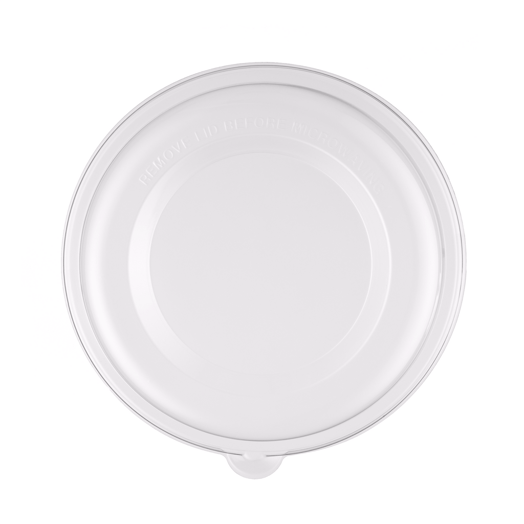 Lid for 16 oz White Sugarcane Bowl | Recyclable PET Plastic