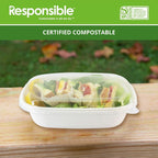 Flat Lid for 32-48 oz Rectangular Box | Recyclable PET Plastic