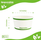 12 oz Hot & Cold Paper Food Container | PLA Lined | Compostable