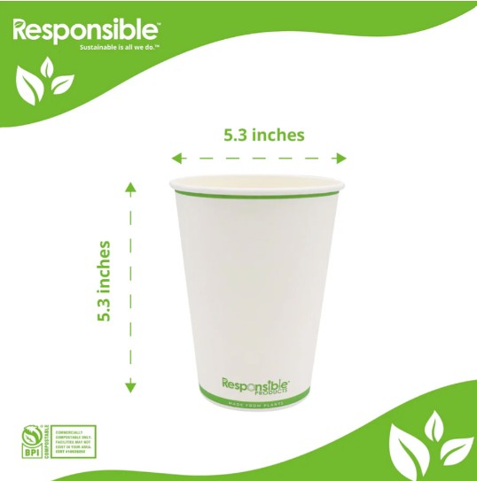 32 oz Hot & Cold Paper Food Container | PLA Lined | Compostable