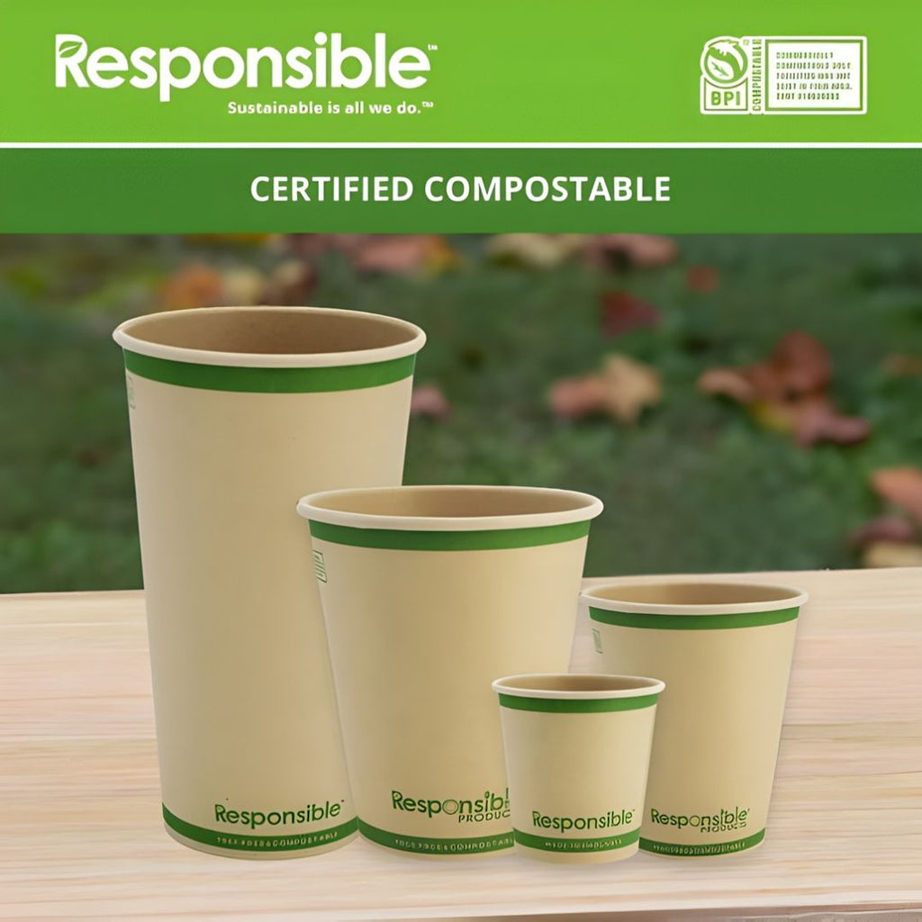 6 oz Tree-Less™ Paper Hot Cup | Brown | Compostable