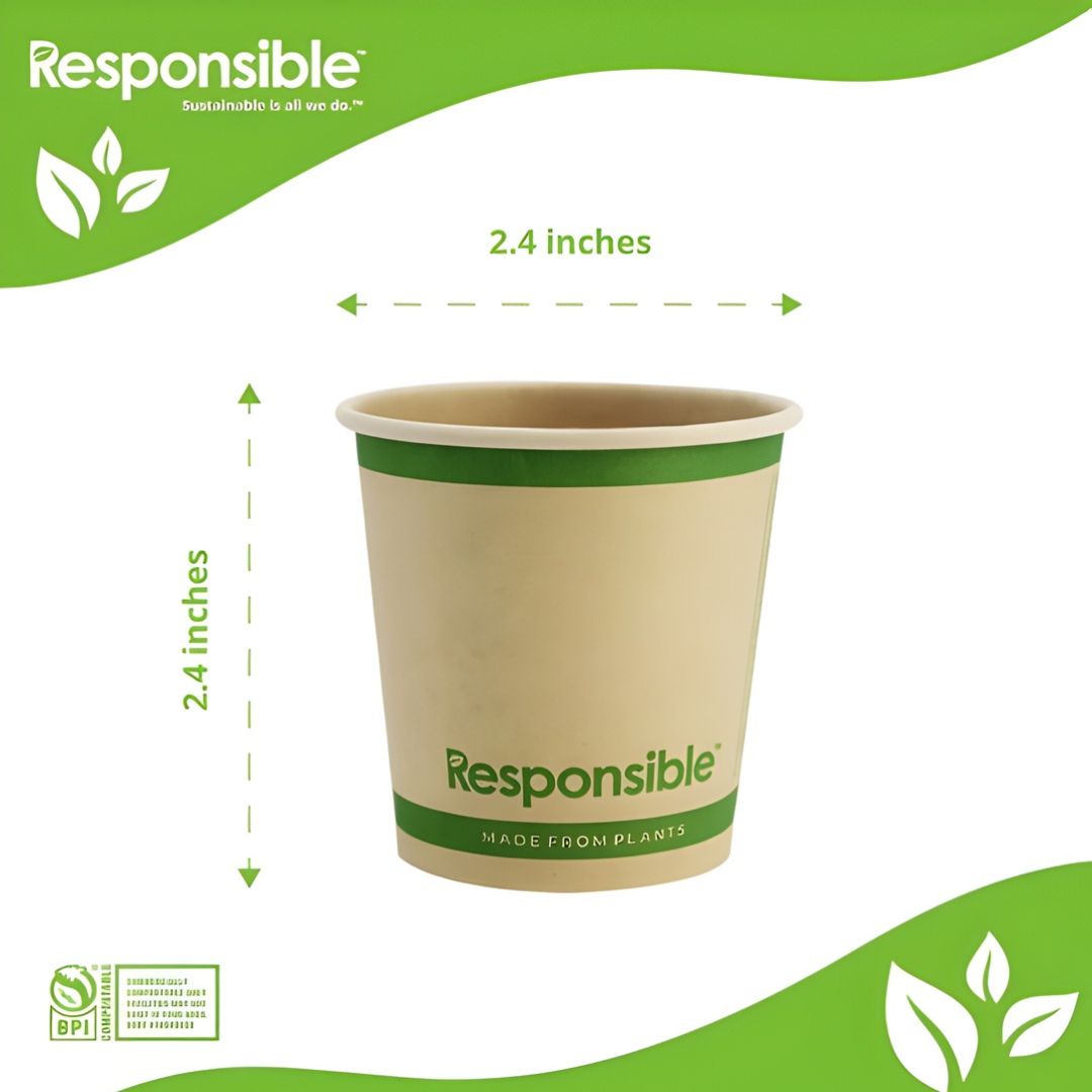 4 oz Tree-Less™ Paper Hot Cup | Brown | Compostable