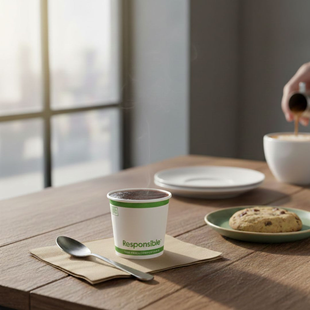 4 oz Tree-Less™ Paper Hot Cup | White | Compostable