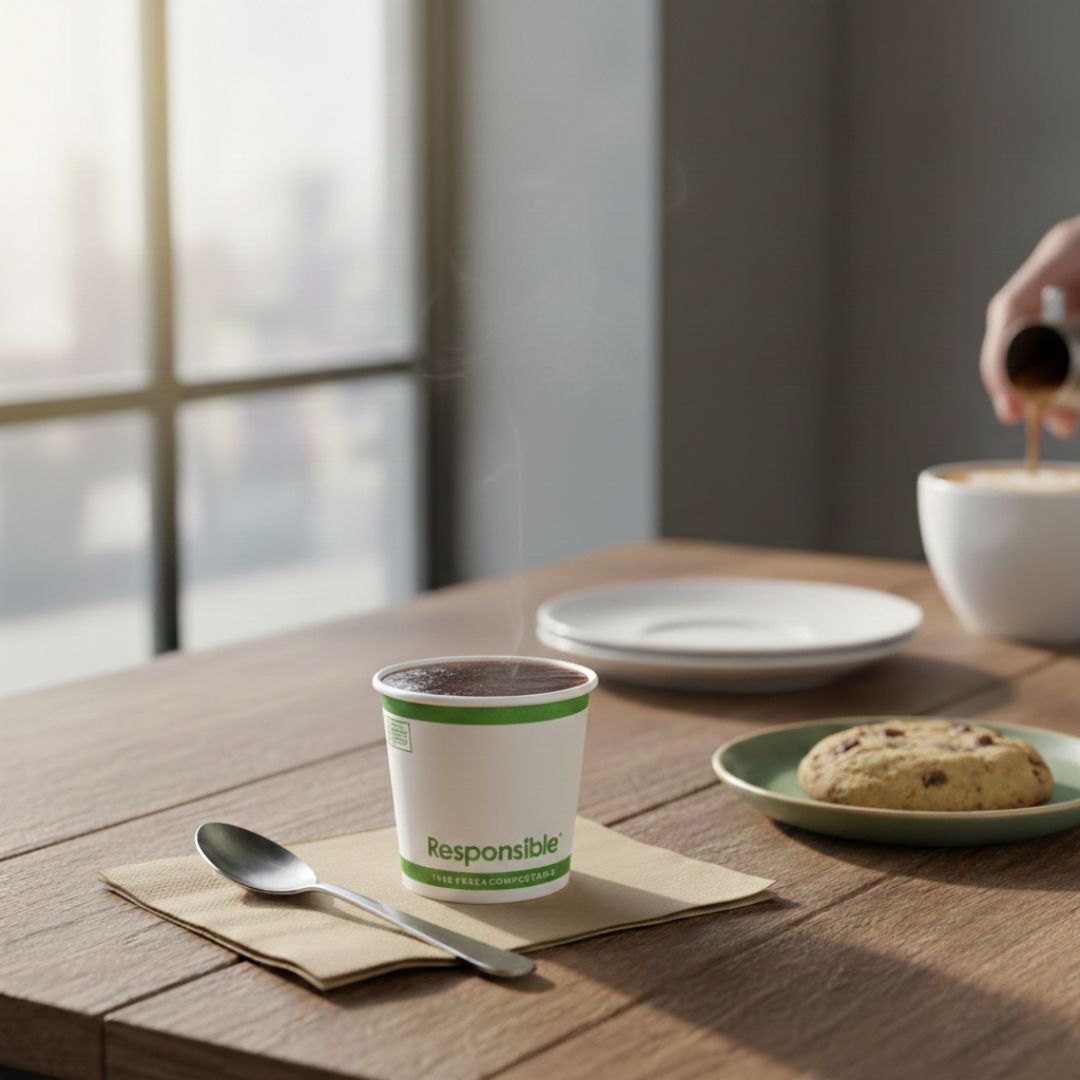 4 oz Tree-Less™ Paper Hot Cup | White | Compostable