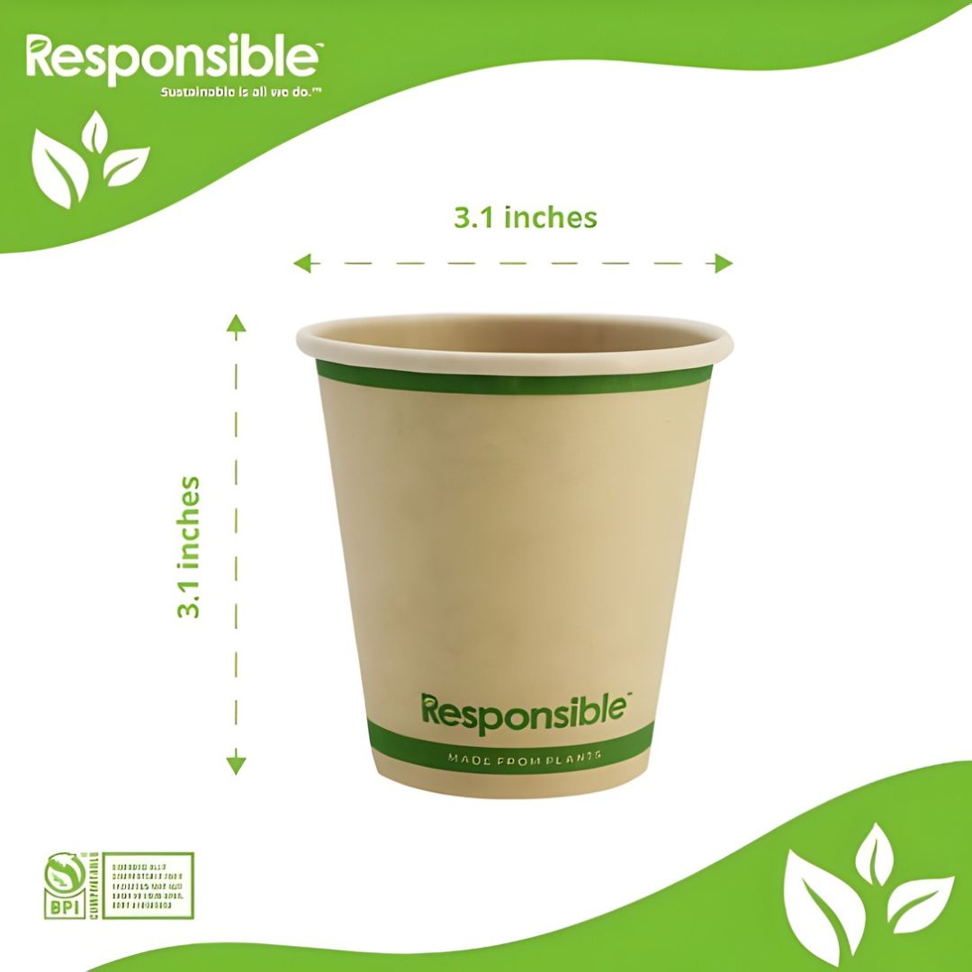 6 oz Tree-Less™ Paper Hot Cup | Brown | Compostable