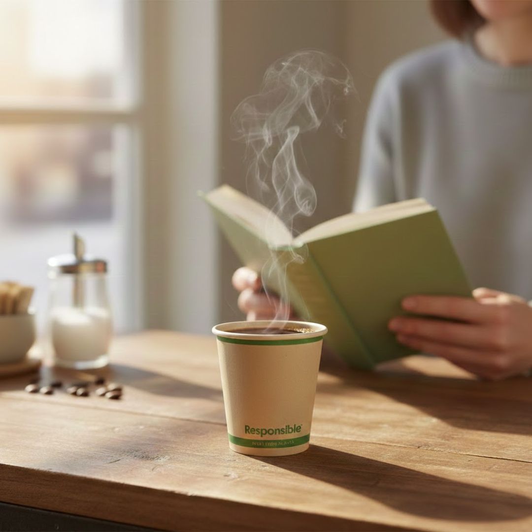 6 oz Tree-Less™ Paper Hot Cup | Brown | Compostable