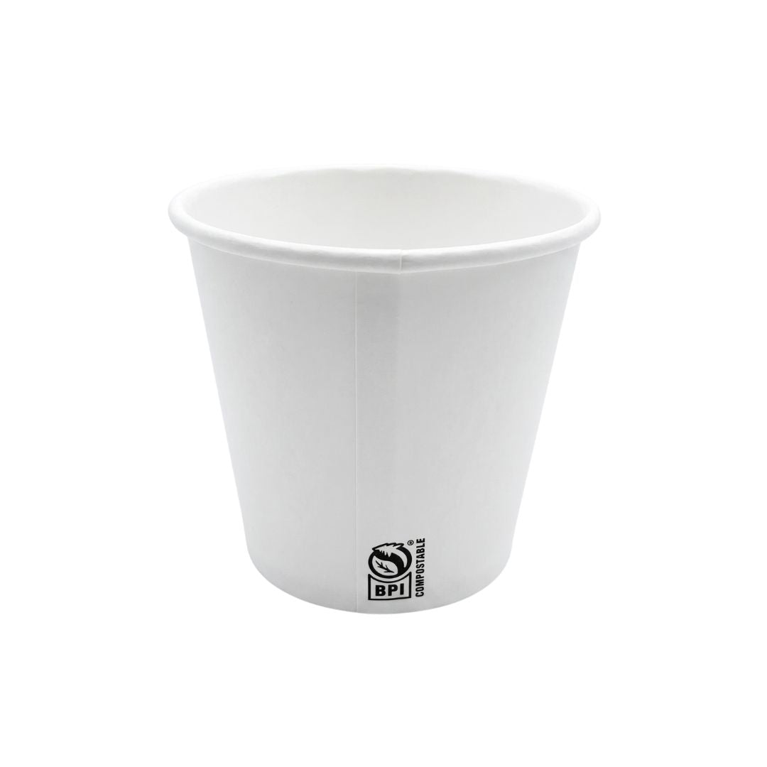 8 oz Compostable Squat Hot Cup | Single Wall | PLA Lined | Unprinted