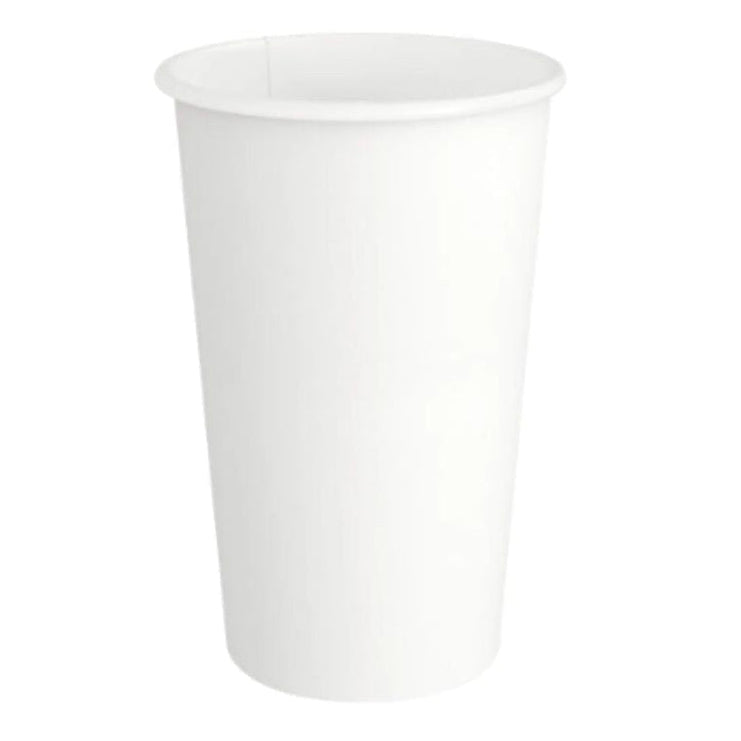 A plain white disposable paper cup shown on a clean white background.