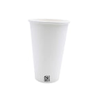 A white paper hot cup with a small black BPI symbol printed near the bottom, shown on a plain white background.