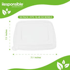 Lid for 16-48 oz Square Bowl | Recyclable PET Plastic