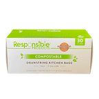 13 gal Drawstring Trash Bags | Certified Compostable | 23.7" x 25.6"