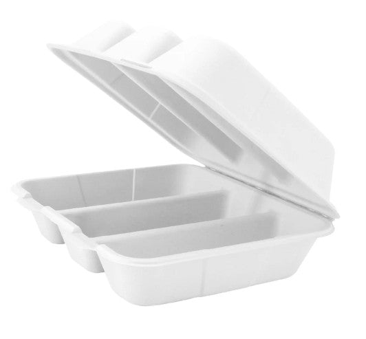 White taco food container with lid on a white background
