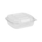 8" x 8" x 3" Clamshell Container | 3-Compartment | Clear RPET