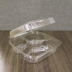 8" x 8" x 3" Clamshell Container | 3-Compartment | Clear RPET