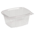 16 oz Rectangular Container | Clear RPET | Hinged Lid