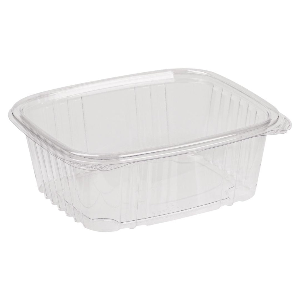32 oz Rectangular Container | Clear RPET | Hinged Lid