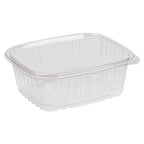 32 oz Rectangular Container | Clear RPET | Hinged Lid