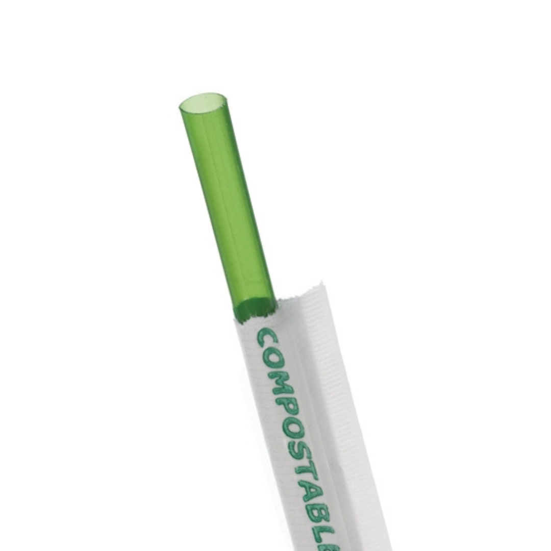 7.5" Wrapped Straw | 5mm | PLA | Bulk | Green