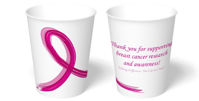 12 oz Hot Cup | Pink Ribbon | Made in USA