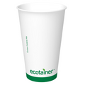 White paper cup with 'ecotainer' branding on a white background
