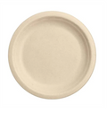 Beige fiber plate on a white background