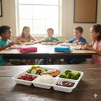 8.0" x 10.5" 5 Compartment Tray | School Lunch Tray