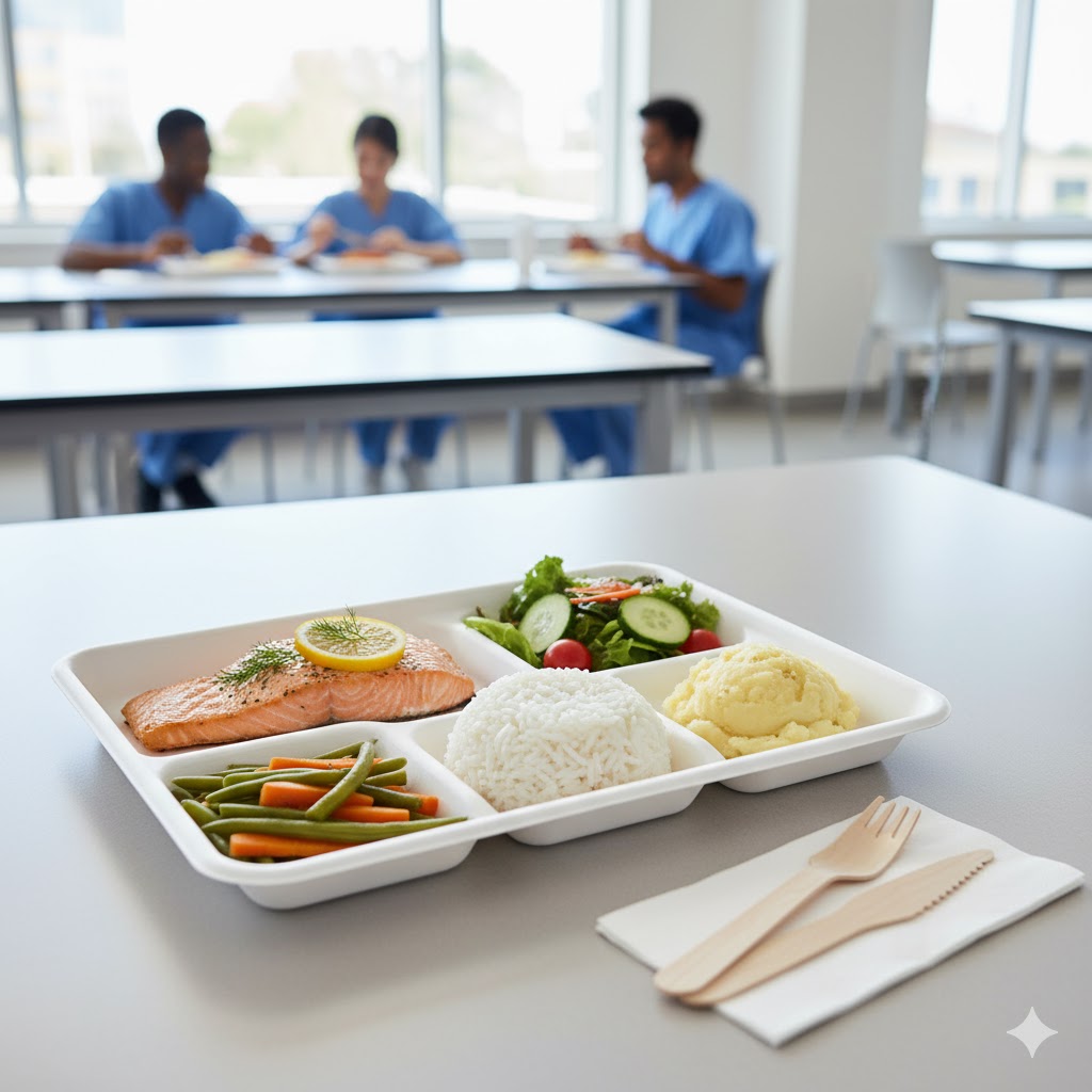 8.0" x 10.5" 5 Compartment Tray | School Lunch Tray