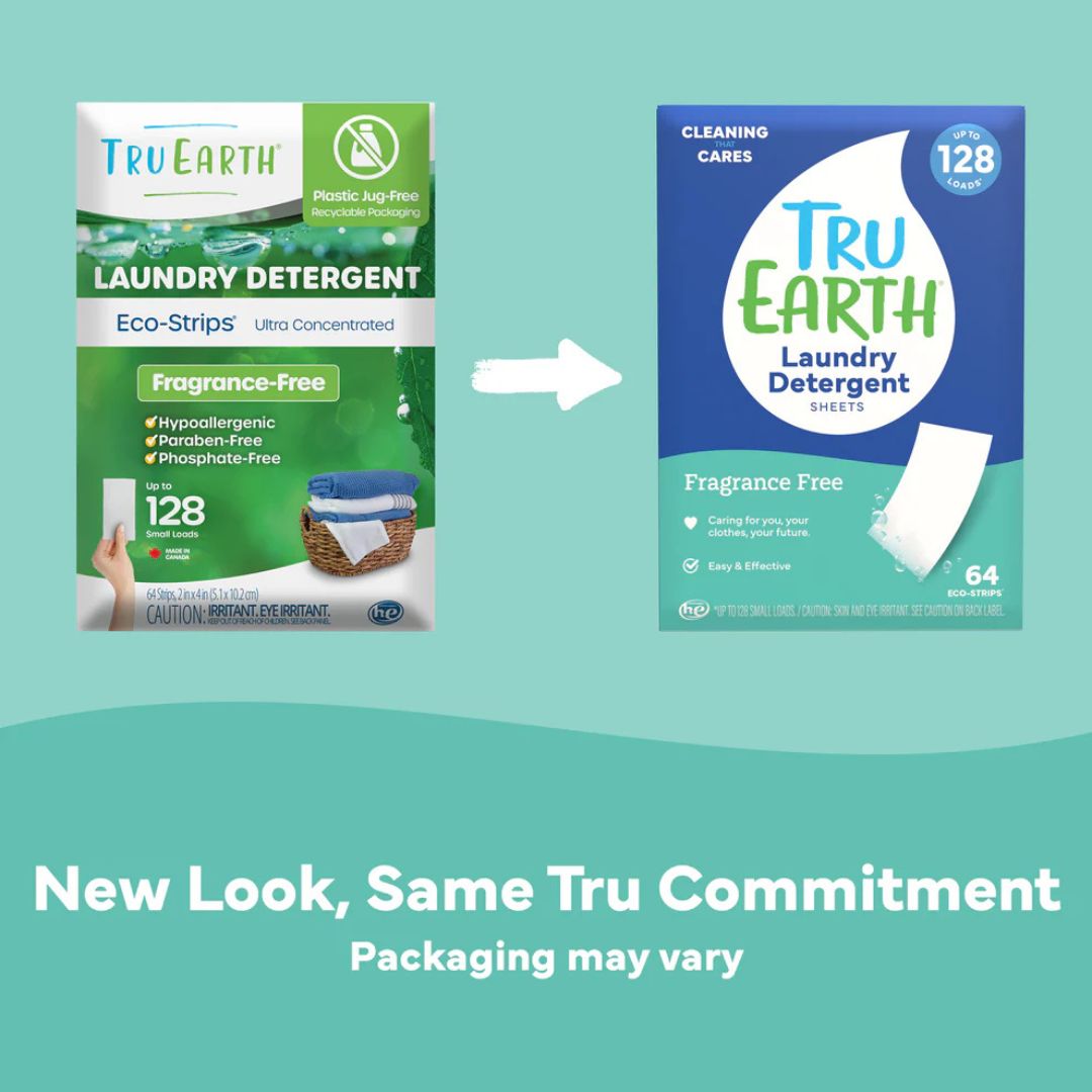 Tru Earth Eco Laundry Detergent Strips | Fragrance-Free | 32-Load Pack