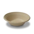 Compostable beige bowl on a white background
