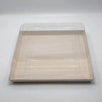 12" X 12" Covered Tray Set | Compostable Balsa Tray with RPET Lid