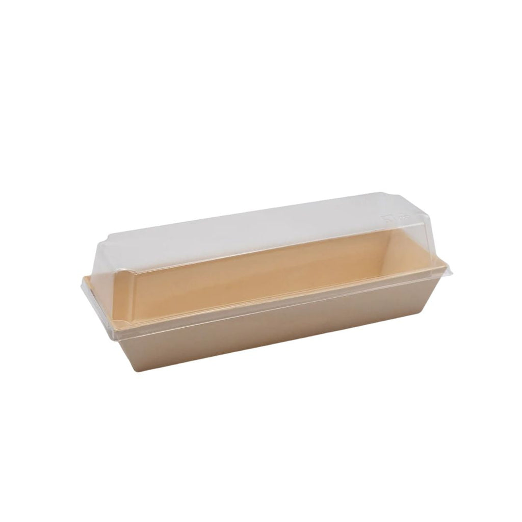 7.7" X 3" Covered Tray Set | Compostable Balsa Tray with RPET Lid