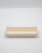 7.7" X 3" Covered Tray Set | Compostable Balsa Tray with RPET Lid