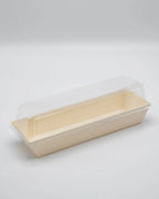7.7" X 3" Covered Tray Set | Compostable Balsa Tray with RPET Lid