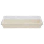 Rectangular tray with lid on a white background