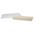 Compostable tray with lid on a white background