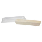Compostable tray with lid on a white background