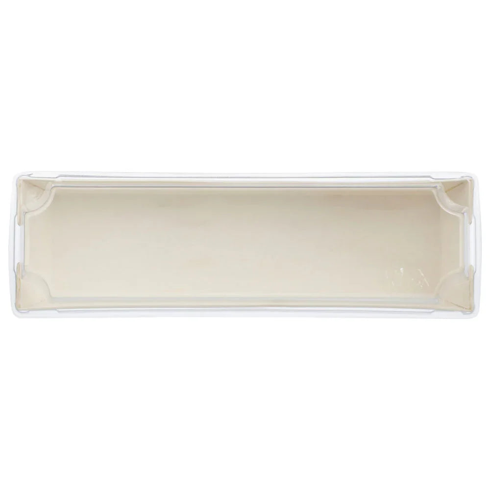 Rectangular food tray with lid on a white background