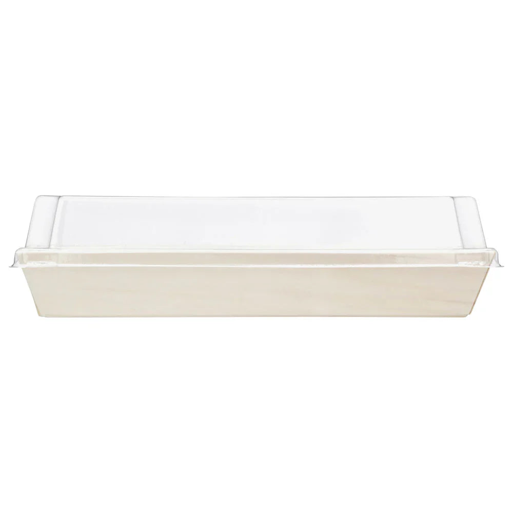 Disposable tray with a lid on a white background