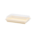 7" X 5" Covered Tray Set | Compostable Balsa Tray with RPET Lid |