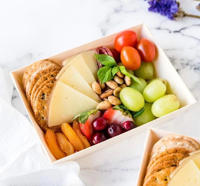 7" X 5" Covered Tray Set | Compostable Balsa Tray with RPET Lid |