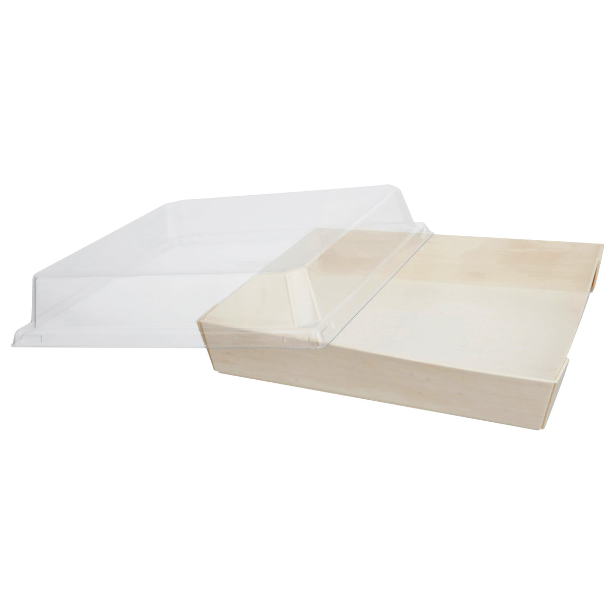 7" X 7" Covered Tray Set | Compostable Balsa Tray with PET Lid