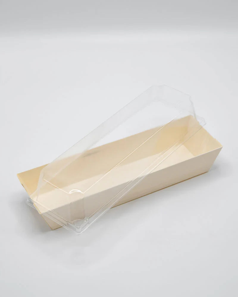Wood food container with lid on a white background