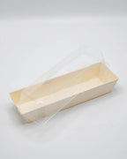 Wood food container with lid on a white background