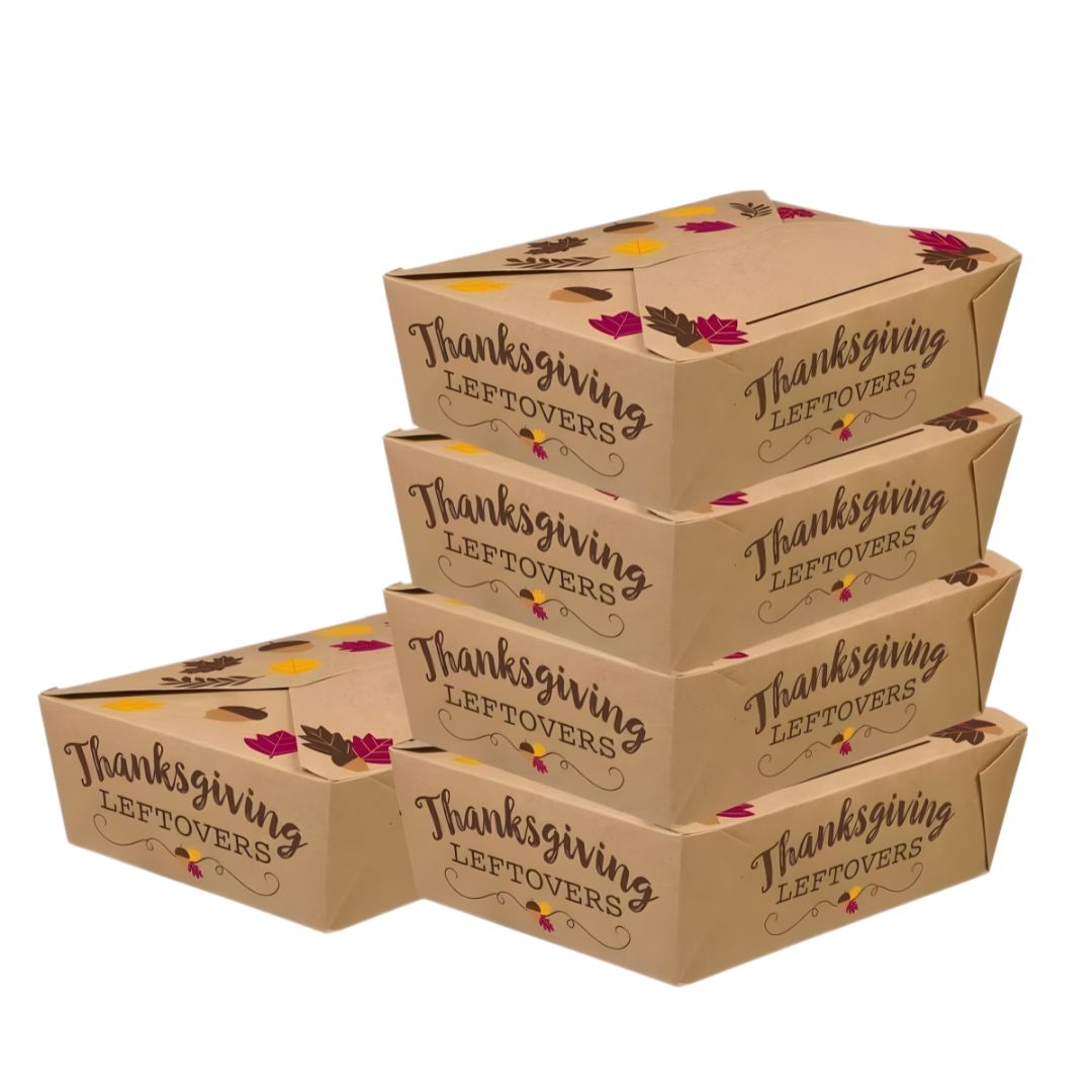Thanksgiving Paper Box | Set of 5 | Kraft